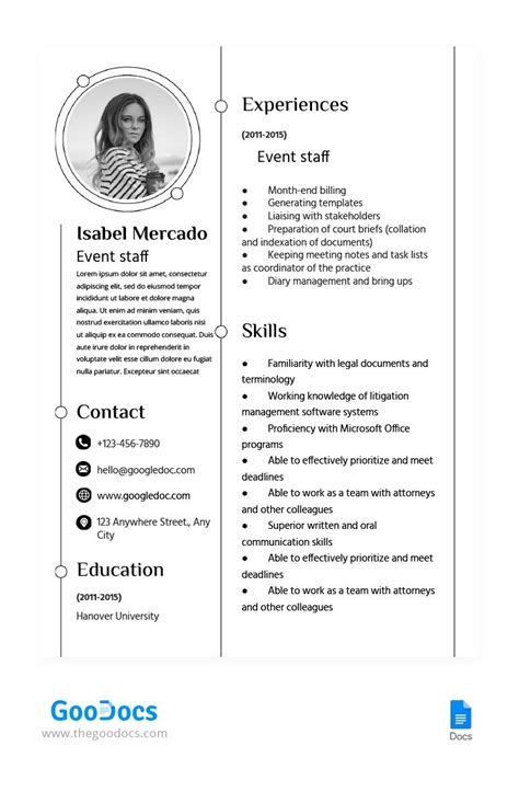 concierge resume|event staff resume example.